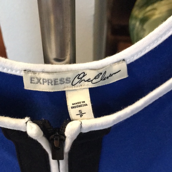 Express Y2K Zip Up Vertical Striped Color Block Crop Tank Top - Picture 2 of 8